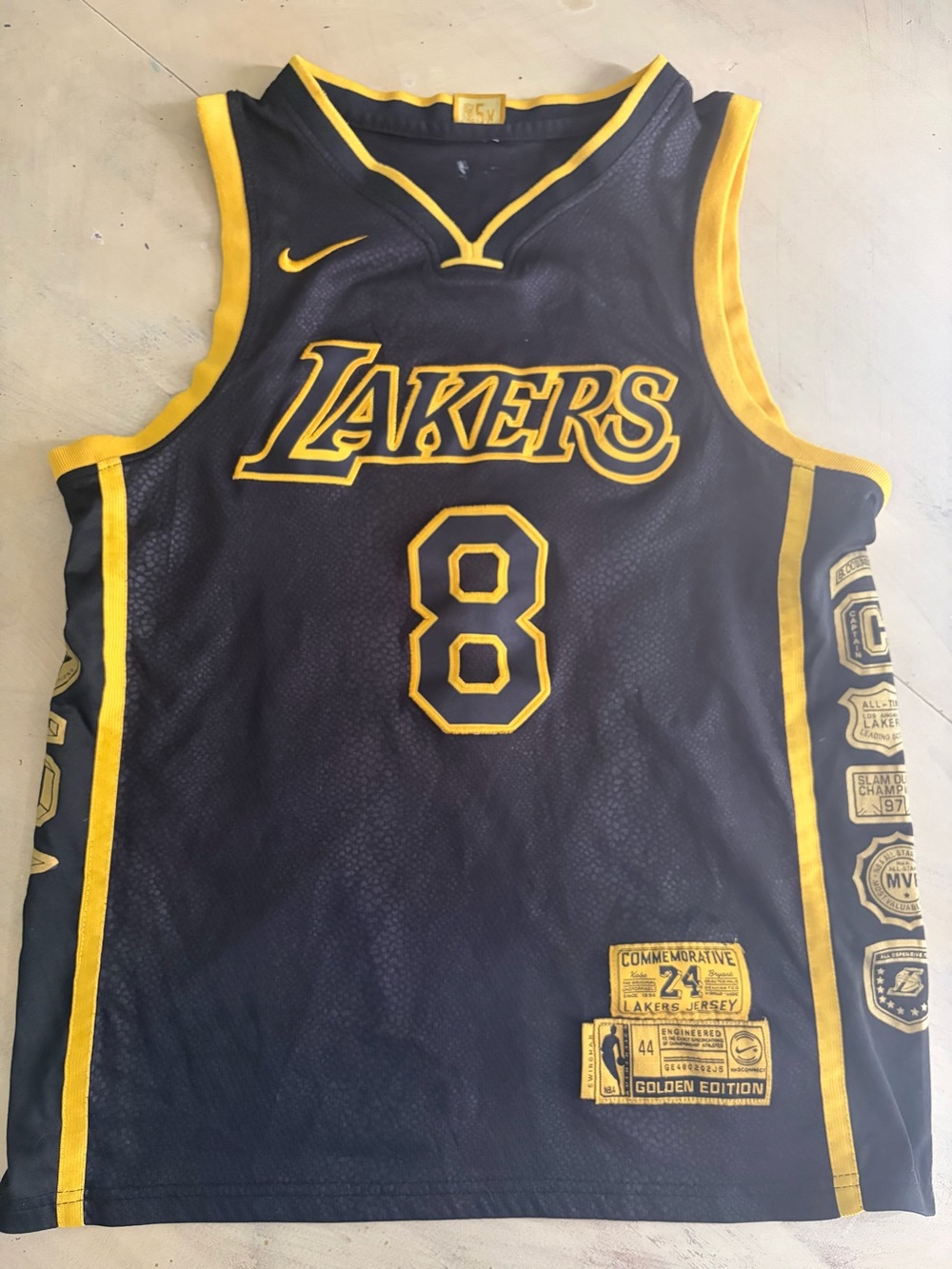Nike Kobe Bryant #8 #24 Special Edition Jersey Swingman Golden Edition Size 44